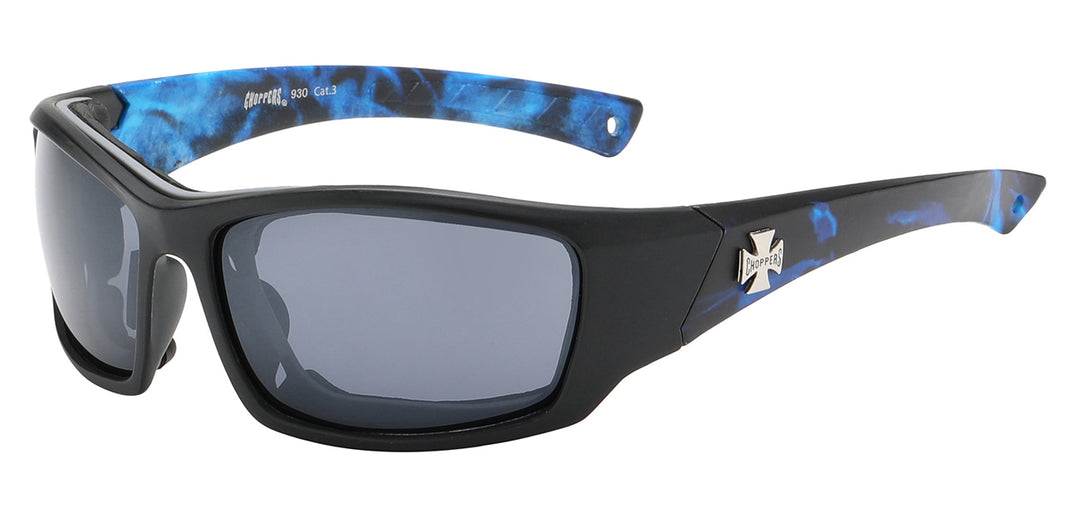 Choppers 8CP930 Foam Padded Flame Print Polycarbonate Frame Unisex Motorcycle Sunglasses
