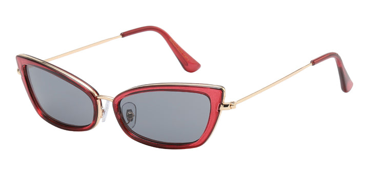 EyeDentification 8EYED13072 Vintage Chic Metallic Polymer Square Frame Ladies Sunglasses