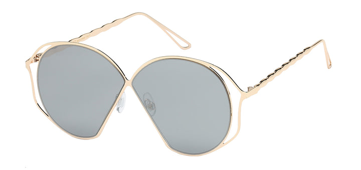 Giselle 8GSL28091 Haute Couture Gibbous Frame with Wave Pattern Temple Women's Sunglasses