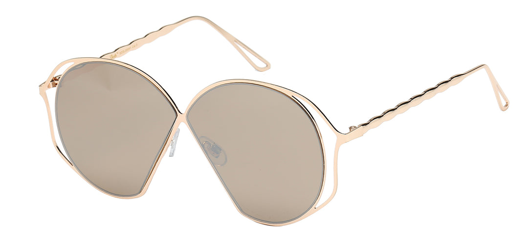 Giselle 8GSL28091 Haute Couture Gibbous Frame with Wave Pattern Temple Women's Sunglasses