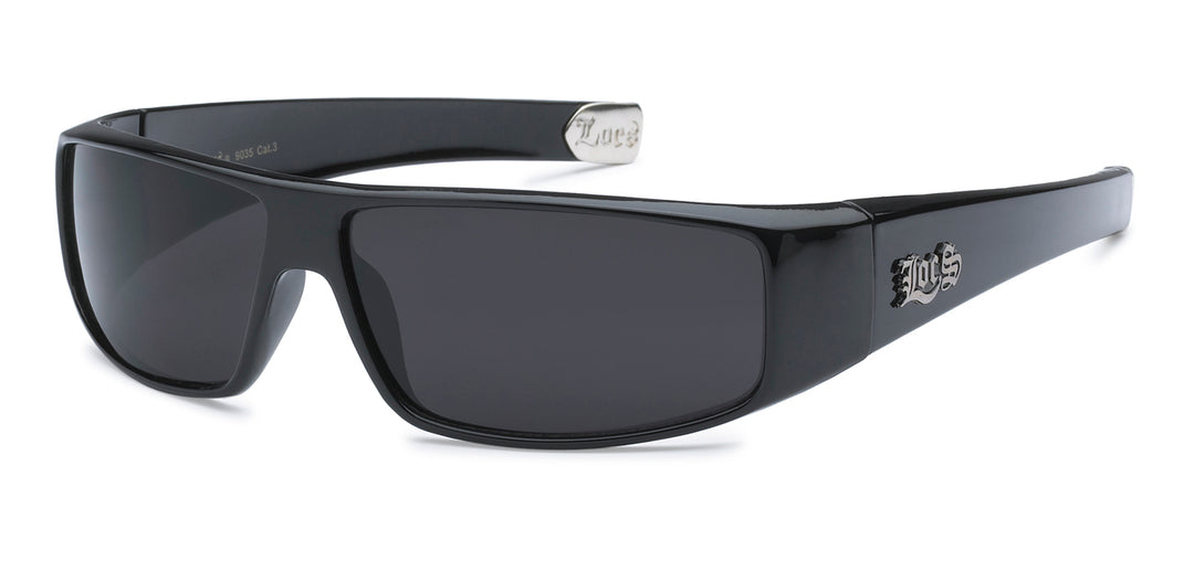 Locs 8Loc9035-BK Polished Black Men's Sunglasses