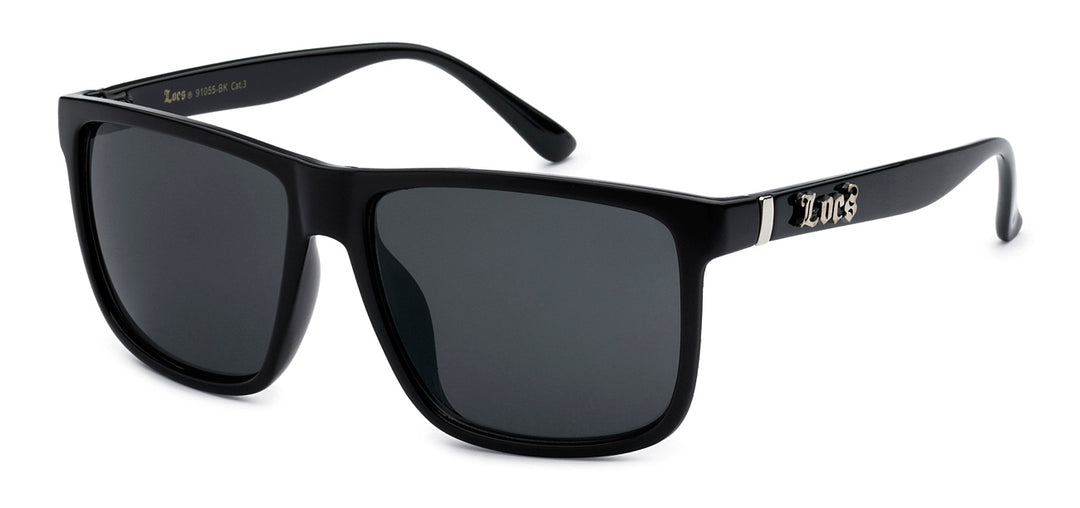 Locs 8LOC91055-BK Polish Black Men's Sunglasses
