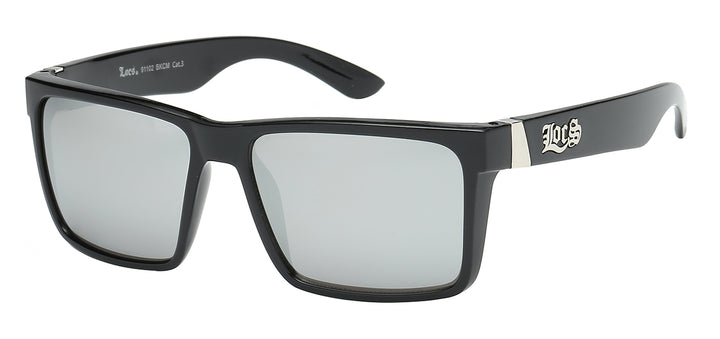 Locs 8LOC91102-BKCM Classic Street Style Color Mirror Lens Square Frame Unisex Sunglasses