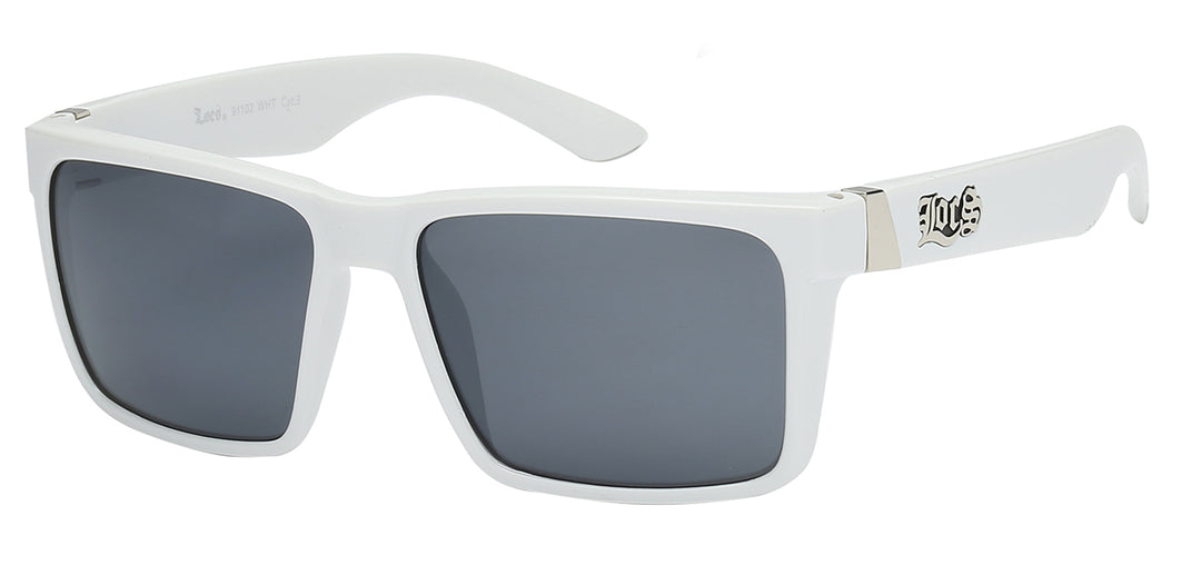 Locs 8LOC91102-WHT Classic Street Style Polish White Square Frame Unisex Sunglasses