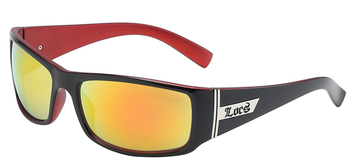 Locs 8LOC91133-BKCM Classic Slim Profile Polycarbonate Wrap Unisex Sunglasses
