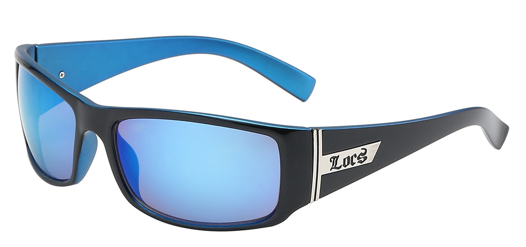 Locs 8LOC91133-BKCM Classic Slim Profile Polycarbonate Wrap Unisex Sunglasses