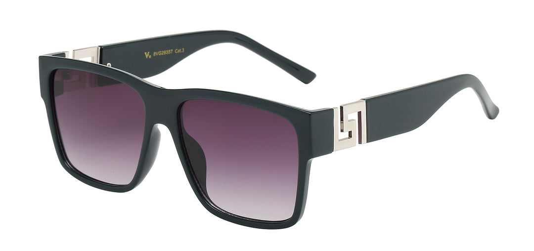VG 8VG29357 Exceptional Modern Square Frame Accented Temple Women's Shades