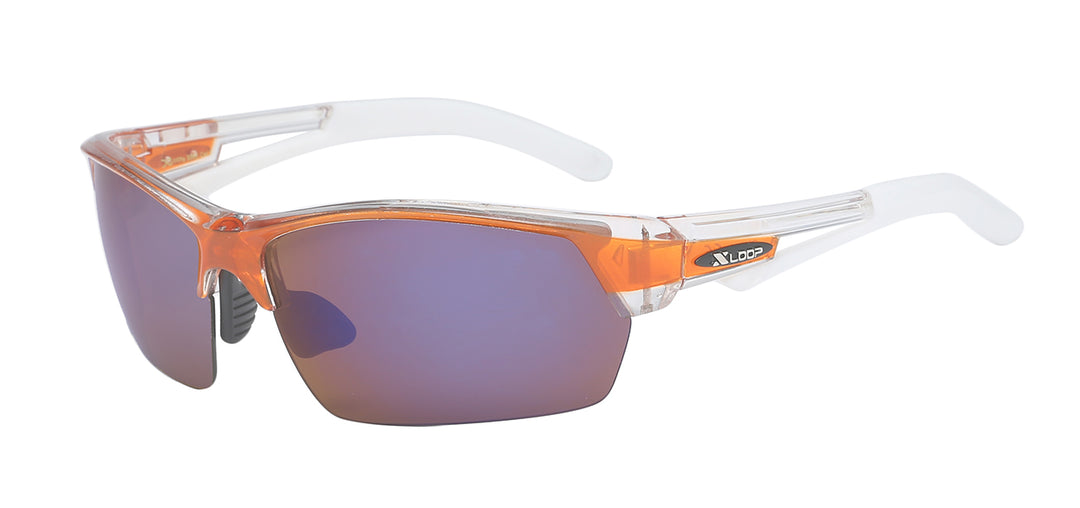 XLoop 8X2561 Comfort Fit Semi Rimless Frame with Metallic Backed Nose Pad Unisex Shades
