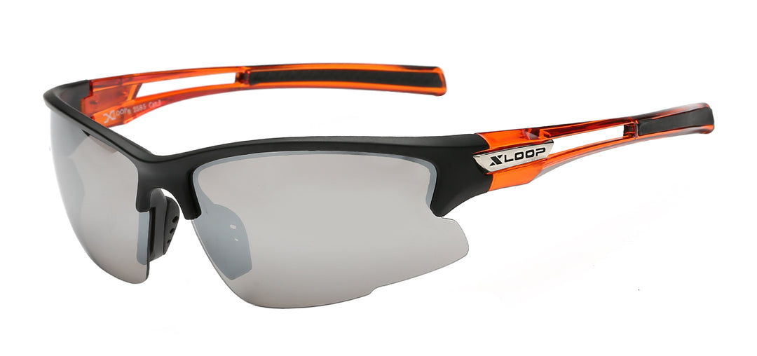 XLoop 8X2585 Sleek Semi Rimless Polycarbonate Wrap Unisex Sunglasses