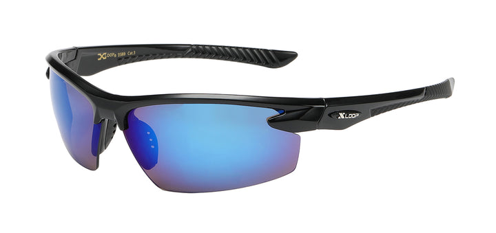 XLoop 8X2589 Performance Semi Rimless Polycarbonate Wrap Unisex Sunglasses