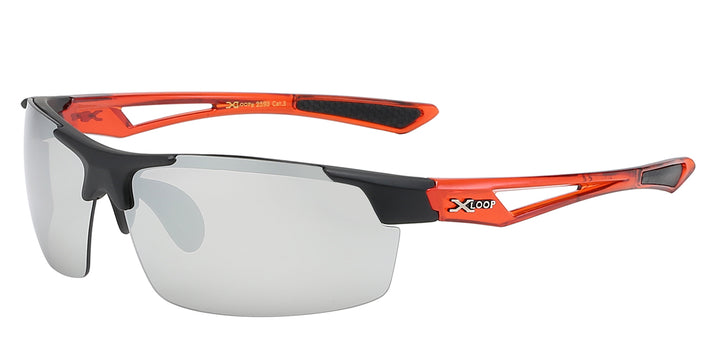 XLoop 8X2593 Semi Rimless Blade Polycarbonate Wrap Unisex Sunglasses