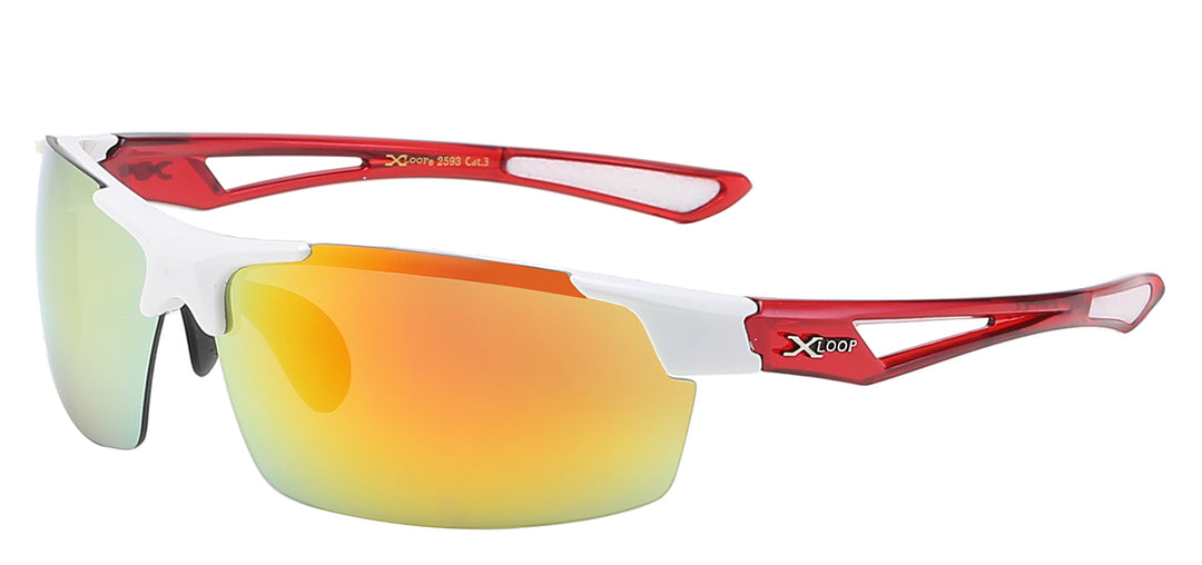 XLoop 8X2593 Semi Rimless Blade Polycarbonate Wrap Unisex Sunglasses