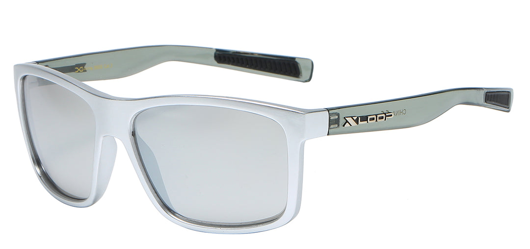XLoop 8X2605 Sleek Chic Square Two Tone Polymer Wrap Unisex Sunglasses