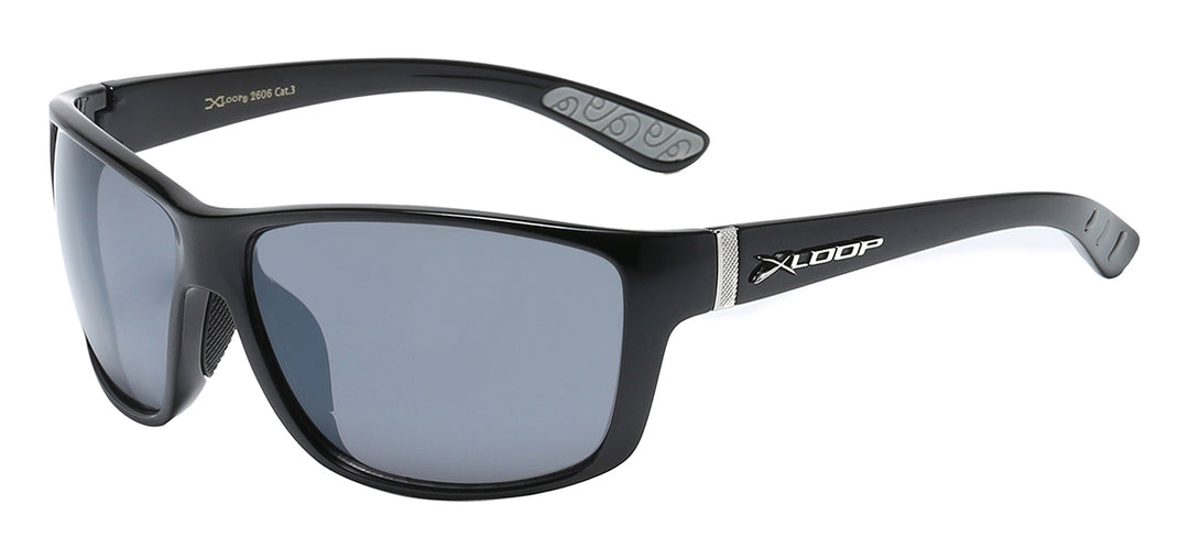 XLoop 8X2606 Trendy Two Tone Polymer Wrap Crystal Clear Temple Unisex Sunglasses