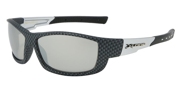 XLoop 8X2609 Phenomenal Carbon Fiber Print Polycarbonate Wrap Unisex Sunglasses