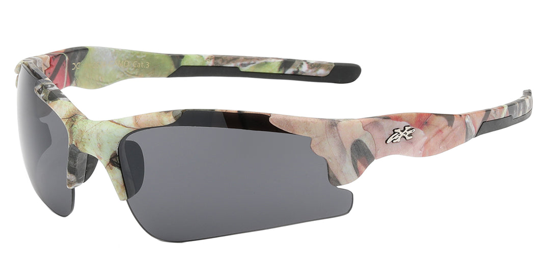 Xloop 8X3624-CAMO Reassuring Fit Beefy Polycarbonate Semi Rimless Wrap Unisex Shades