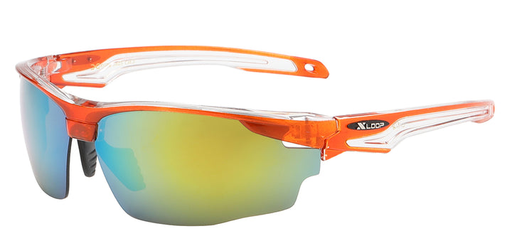 Xloop 8X3625 Contour Comfort Fit Polycarbonate Semi Rimless Wrap Unisex Sunglasses