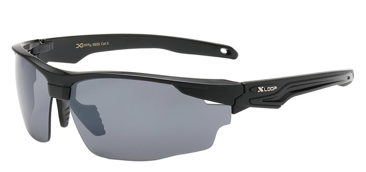Xloop 8X3625 Contour Comfort Fit Polycarbonate Semi Rimless Wrap Unisex Sunglasses