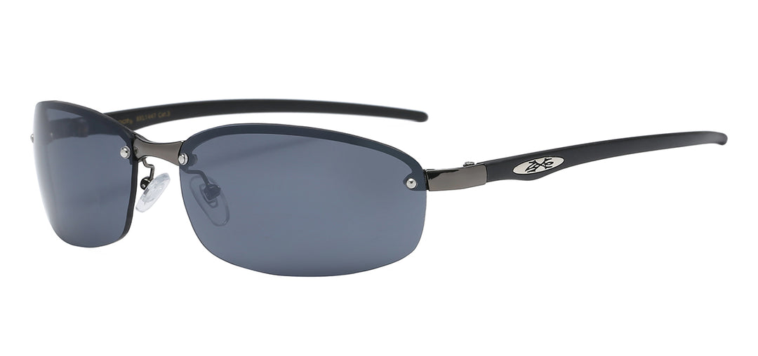 XLoop 8XL1447 Lightweight Contour Metallic Semi Rimless Wrap Unisex Sunglasses