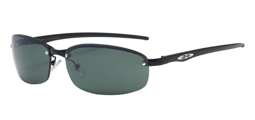 XLoop 8XL1447 Lightweight Contour Metallic Semi Rimless Wrap Unisex Sunglasses