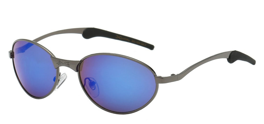 XLoop 8XL1454 Retro Classic XLoop Oval Metallic Wrap Unisex Sunglasses
