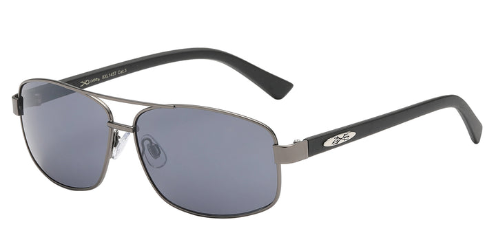 XLoop 8XL1457 Sensational Double Bridge Square Metallic Frame Unisex Sunglasses