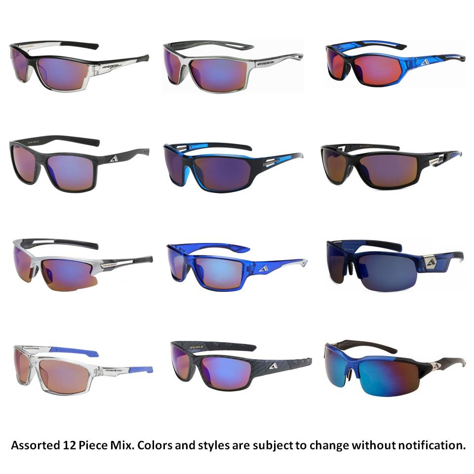 Arctic Blue Athletic Sunglasses - 36 Pieces Assortment