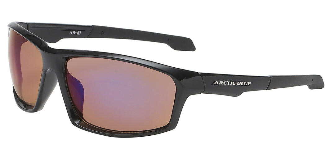 Arctic Blue AB-47 Contour Polycarbonate Wrap Frame with BlueTech Lens  Unisex Shades - Arctic Blue Wholesale Sunglasses