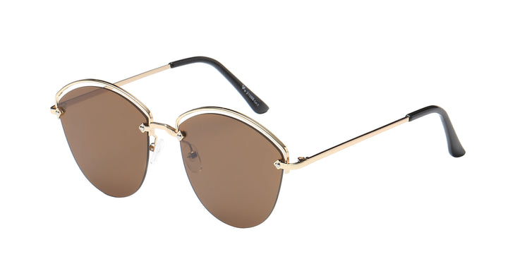 VG 8VG21088 Contemporary Fashion Metal Half Frame with Ocean Lens Ladies Sunglasses