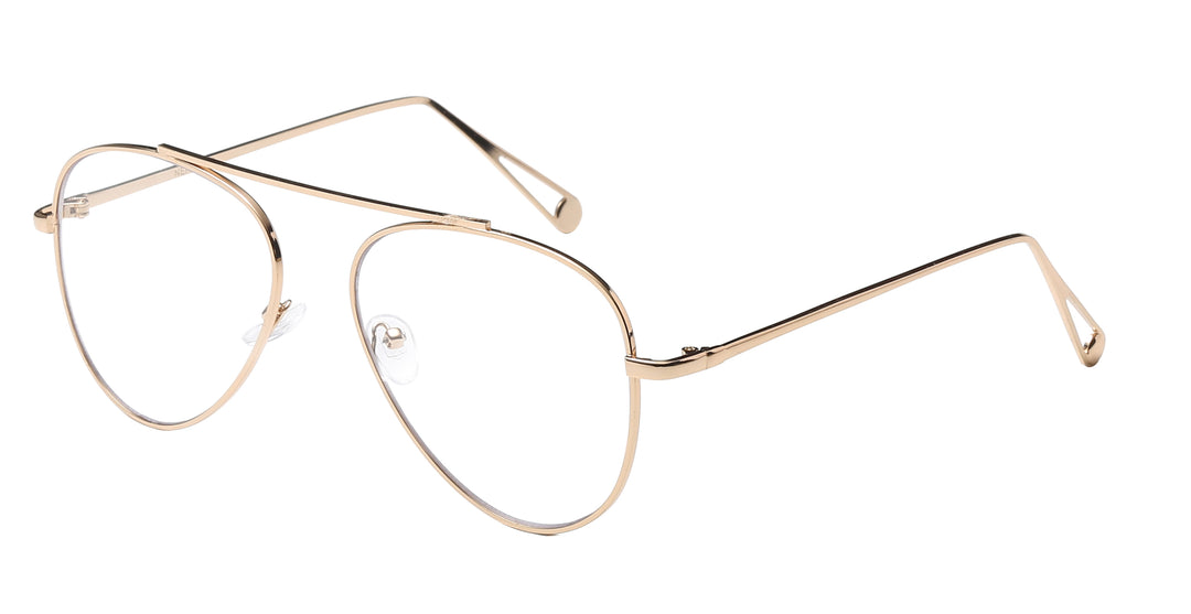 Nerd Eyewear NERD-086 Trendy and Chic Single Bridge Aviator Fashion Accessory Glasses