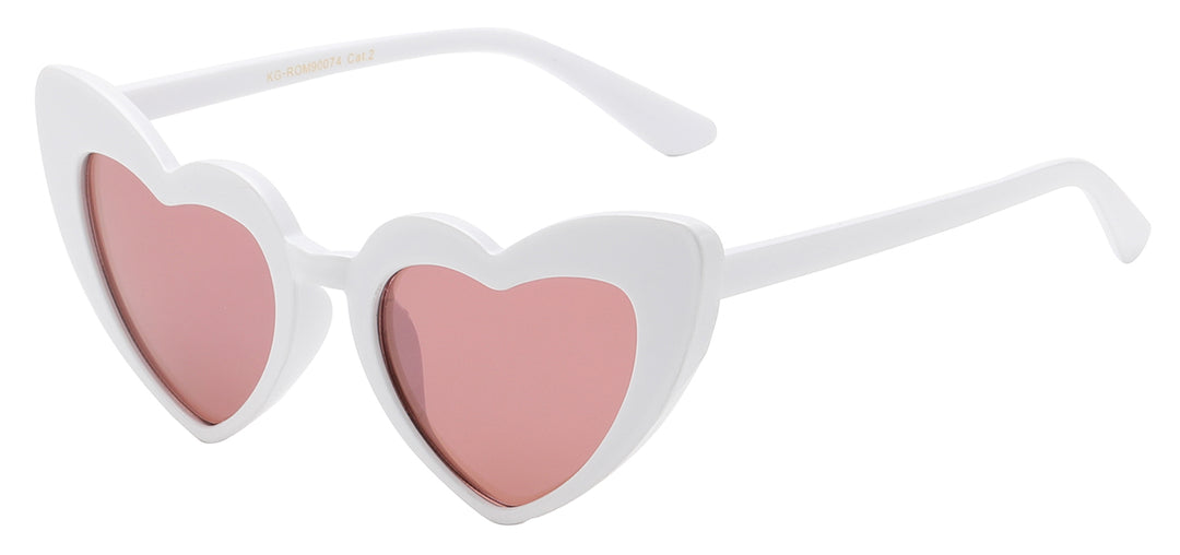 Juniors Romance KG-ROM90074 Darling Heart Shape Polymer Frame Girls Sunglasses