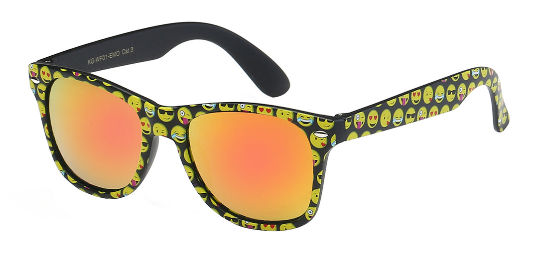 Juniors Retro Rewind KG-WF01-EMO Cute and Fun Emoji Print Kids / Juniors Sunglasses