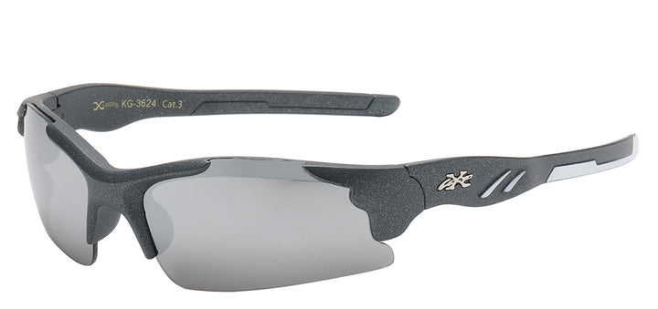 Juniors XLoop KG-X3624 Sporty Polycarbonate Semi Rimless Kids Juniors Sunglasses