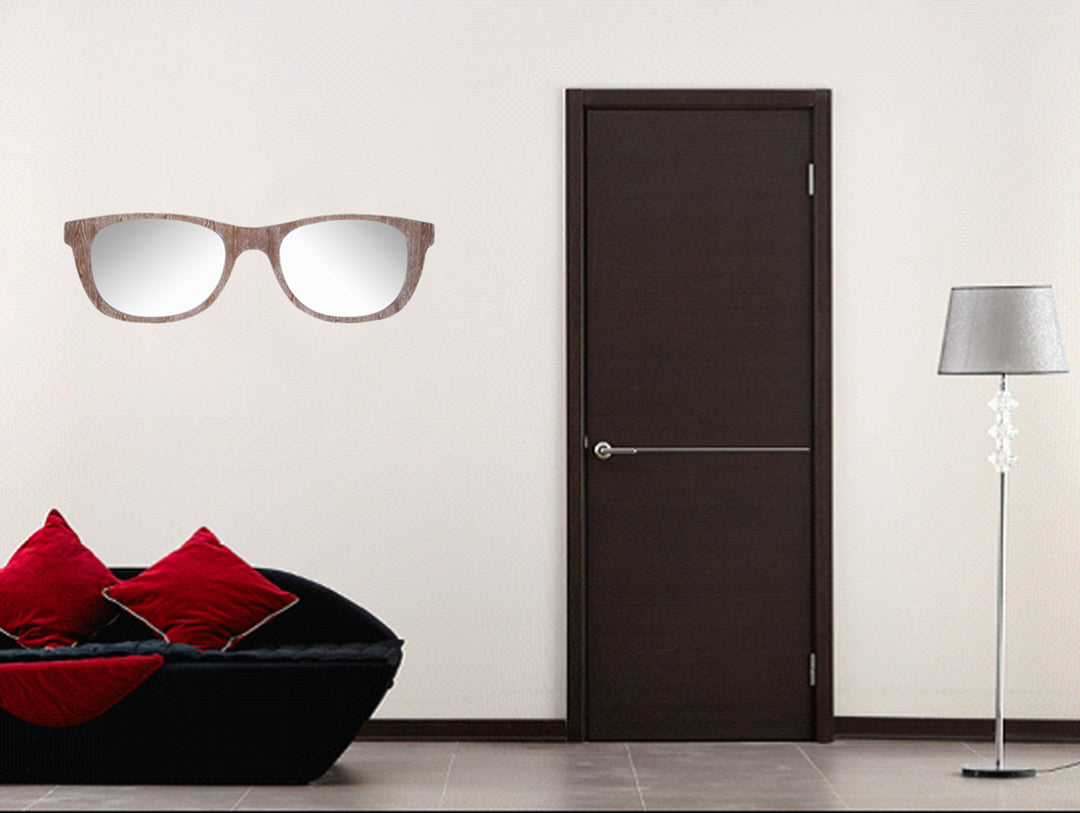 Oversized Retro Sunglasses Mirror-04 Wall Mirror - White Wash