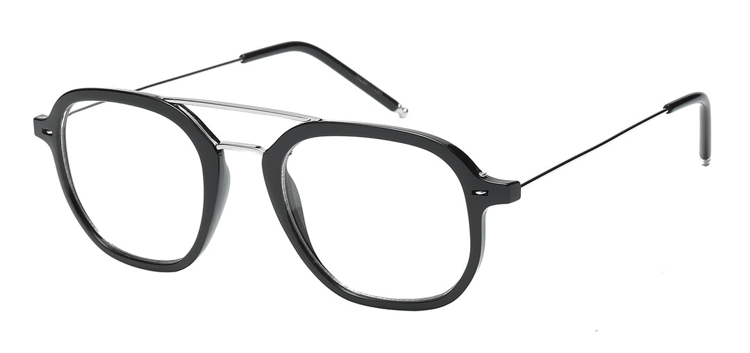 Nerd Eyewear NERD-1206 Retro Chic Double Bridge Frame Fashion Accessory Clear Lens Glasses