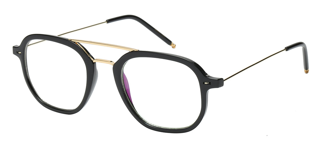 Nerd Eyewear NERD-1206 Retro Chic Double Bridge Frame Fashion Accessory Clear Lens Glasses