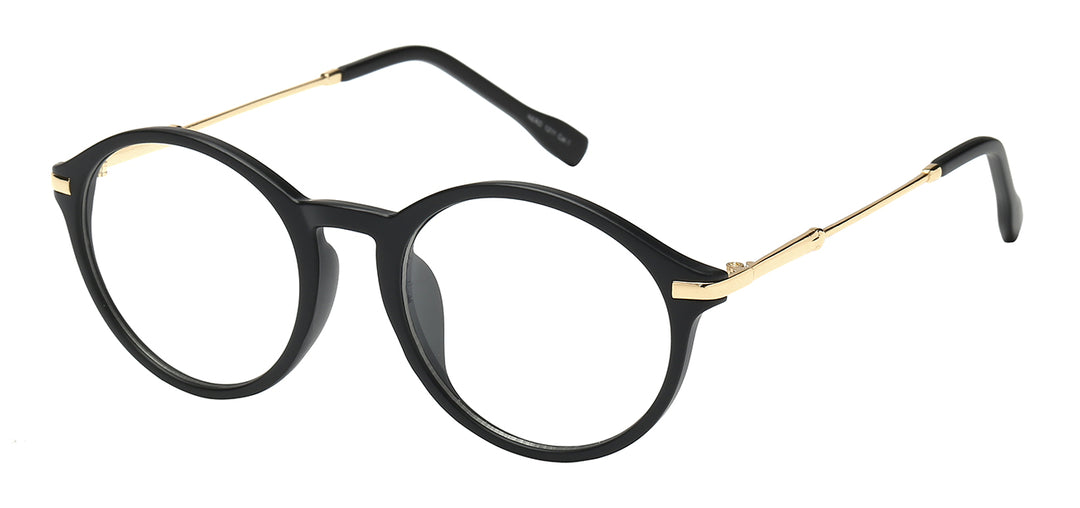 Nerd Eyewear NERD-1211 Trending Retro Round Hybrid Frame Clear Lens Fashion Accessory Glasses