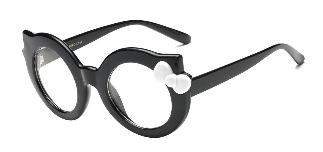Nerd Eyewear NERD-KT04 Cute and Fun Round Frame Kitty Bow Ladies Accessory Frame