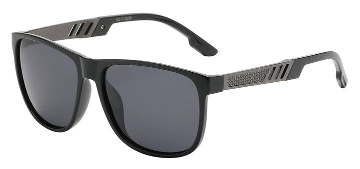 Polarized American Classic PZ-713055 Classic Square Hybrid Frame Unisex Sunglasses