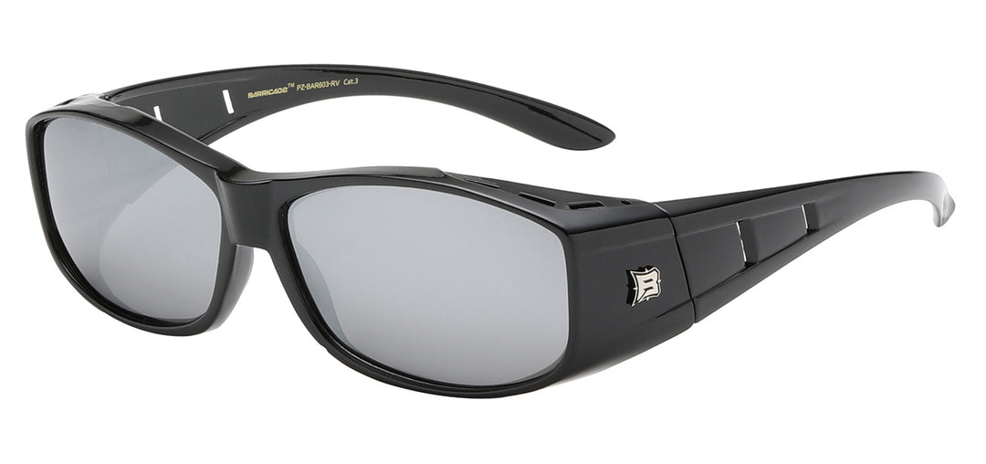 Barricade PZ-BAR603-RV Contour Fit Mirror Polarized Lens Unisex Fit Over Sunglasses