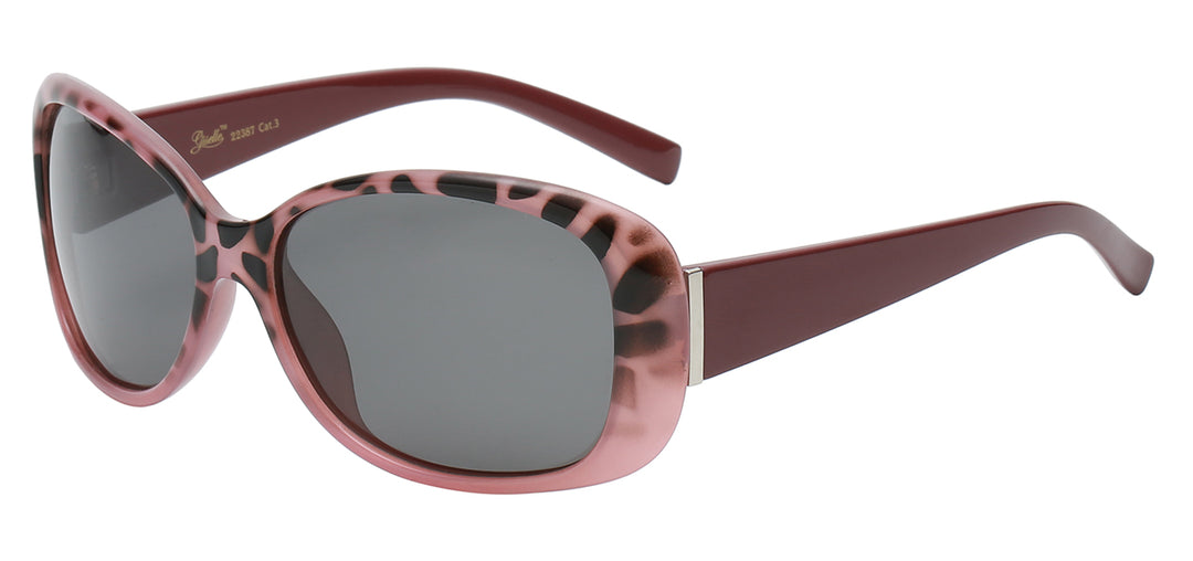 Polarized Giselle PZ-GSL22387 Classic Icon Traditional Oval Polymer Wrap Ladies Shades