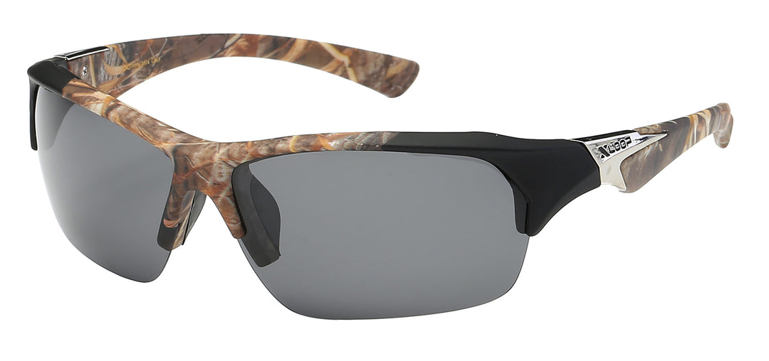 Polarized XLoop PZ-X3614 Burly Polycarbonate Frame with Camo Print Unisex Sports Sunglasses
