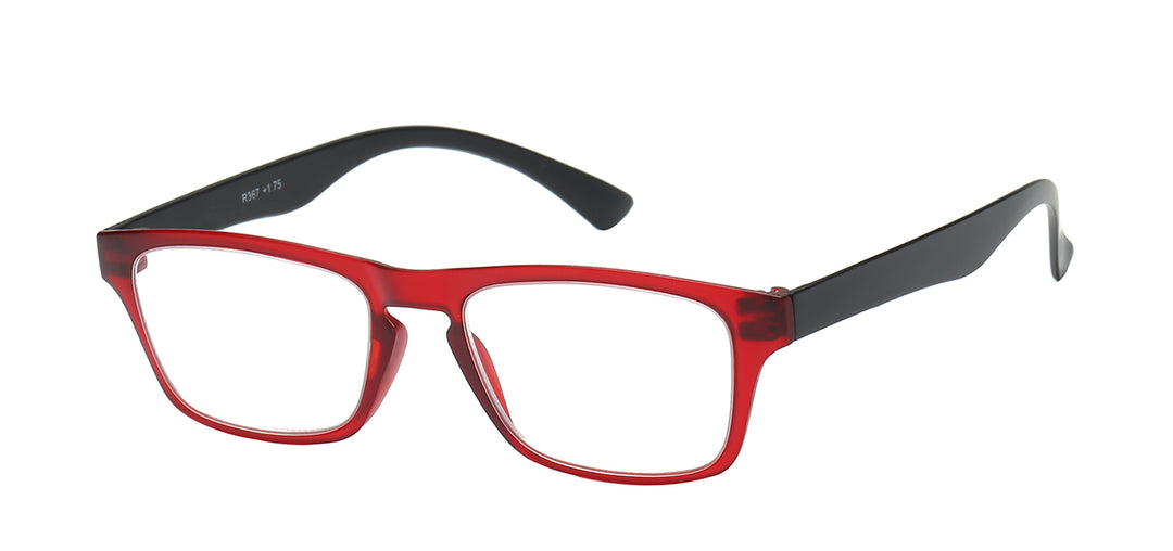 Readers R367+150 Chic Trendy Frosted and Black Lightweight Unisex Frame Single Power