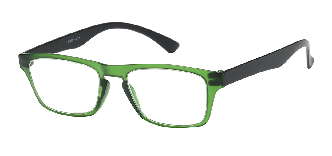 Readers R367+150 Chic Trendy Frosted and Black Lightweight Unisex Frame Single Power